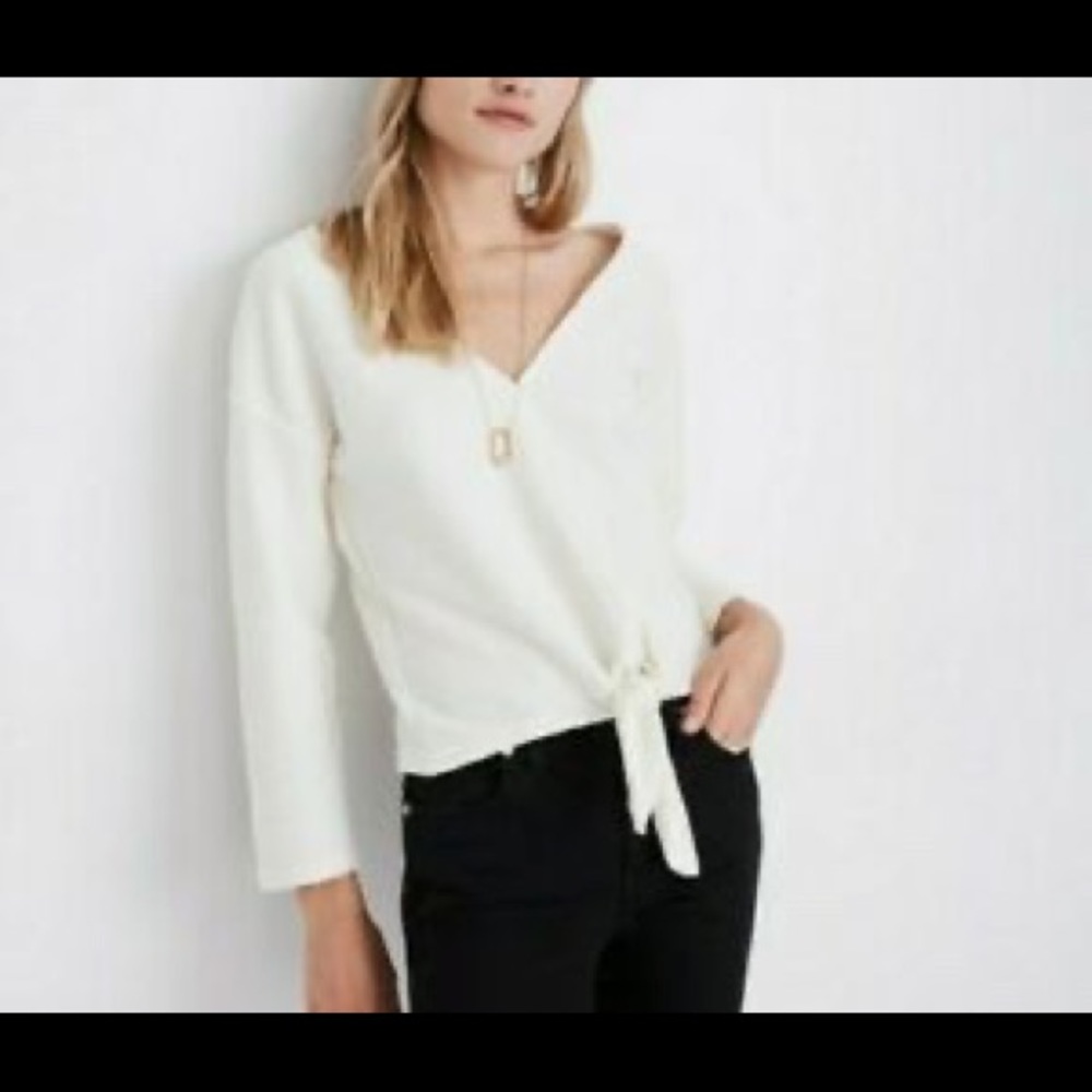 Madewell NWT Tie Front Long Sleeve Blouse